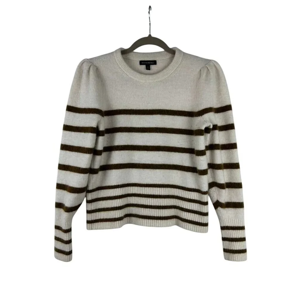 Banana Republic Women's Medium Stripe Puff Sleeve Wool & Alpaca Blend Sweater - Picture 8 of 12